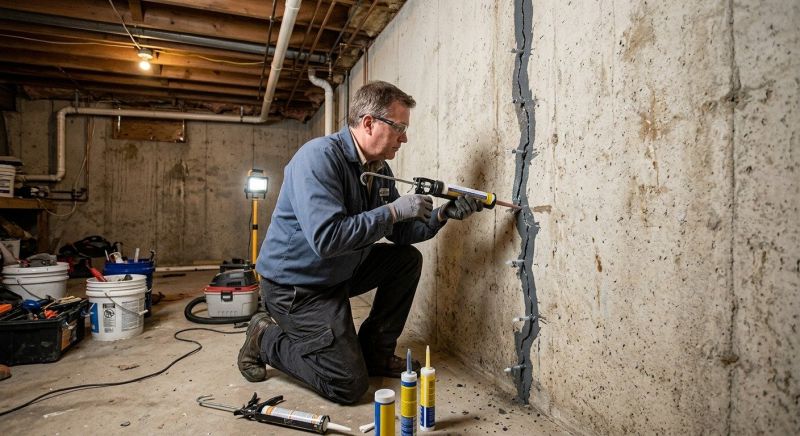 Basement Crack Repair in Taunton, MA