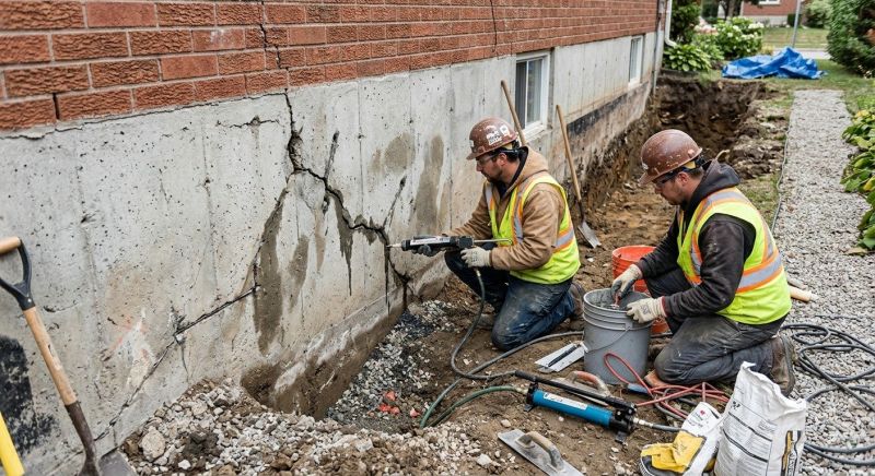 Cracked Foundation Repair in Attleboro Falls, MA
