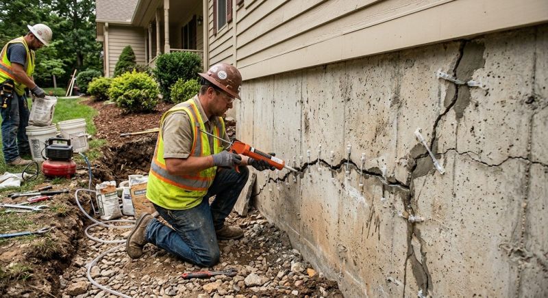 Cracked Foundation Repair in Bridgewater, MA