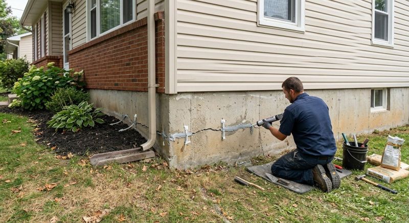 Cracked Foundation Repair in Bridgewater, MA