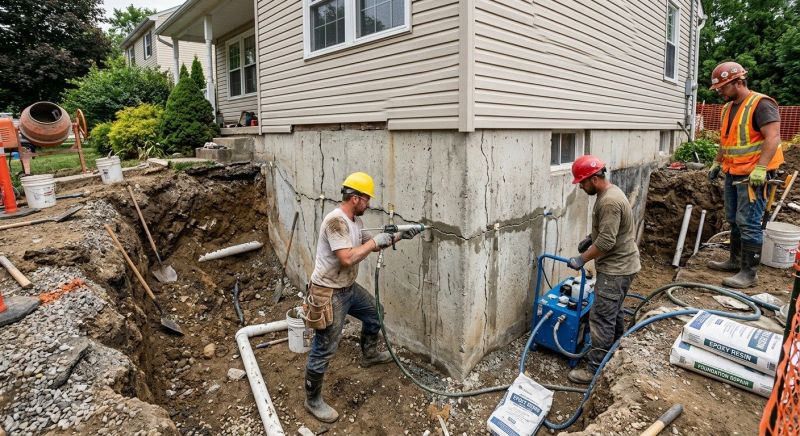 Cracked Foundation Repair in Kingston, MA