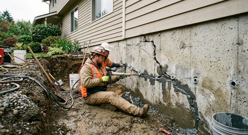 Cracked Foundation Repair in Taunton, MA