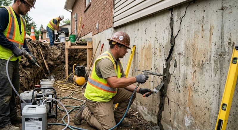 Cracked Foundation Repair in Warwick, RI