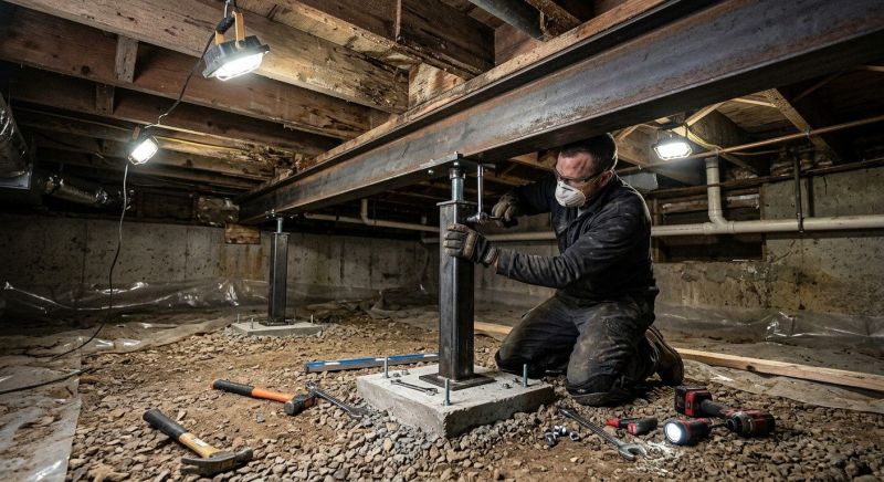 Crawlspace Structural Repair in Taunton, MA