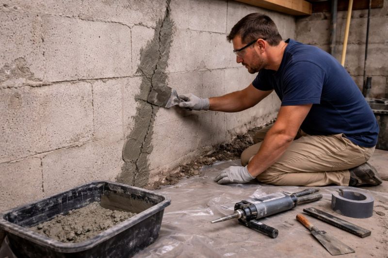 Foundation Crack Repair in East Weymouth, MA