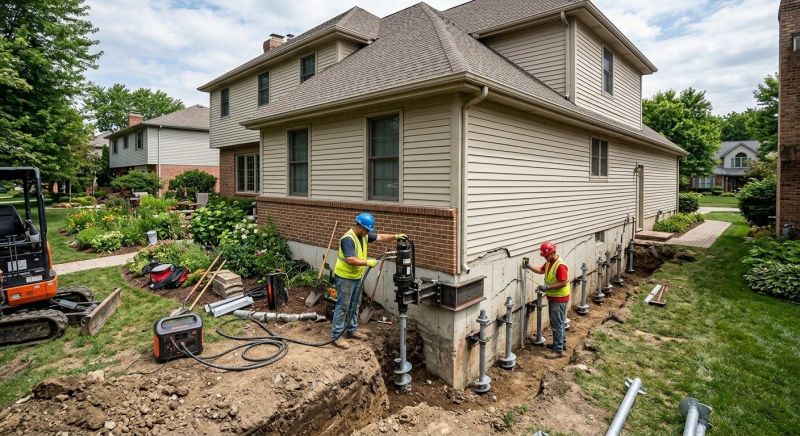 Helical Piers Installation in Taunton, MA