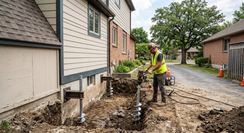 Helical Piers Installation in Taunton, MA