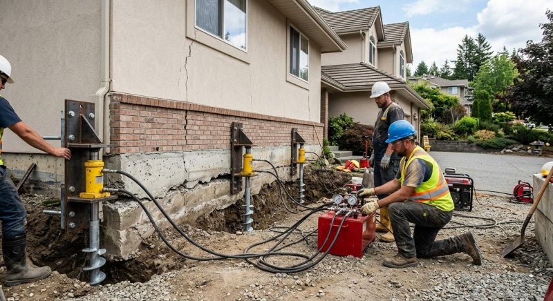 Sinking Foundation Lifting in Taunton, MA