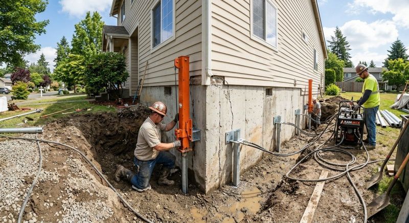 Sinking Foundation Repair in East Taunton, MA