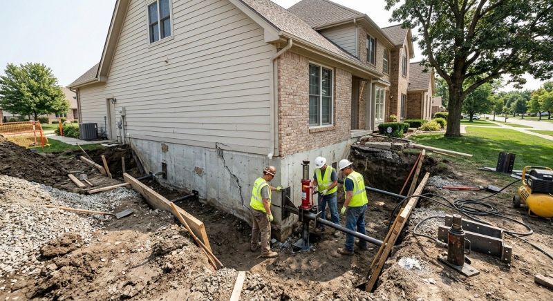 Sinking Foundation Repair in Taunton, MA