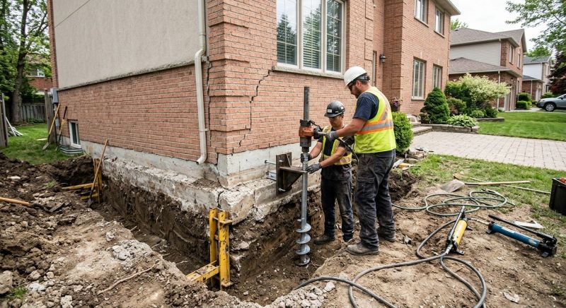 Sinking Foundation Repair in Millis, MA