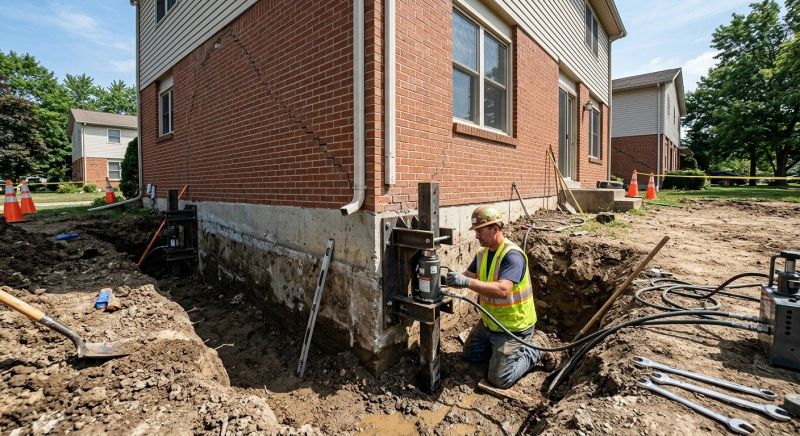 Sinking Foundation Repair in Norfolk County, MA