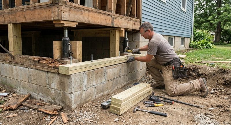 Sinking Foundation Repair in Wareham, MA